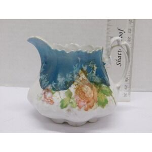 MZ Austria Creamer Blue White Floral Gilded